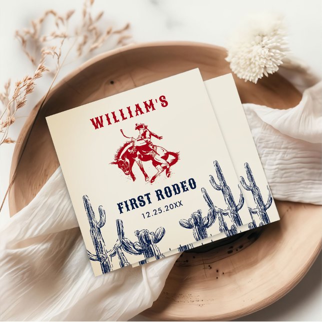 Rodeo Western Cowboy 1. Geburtstag Party Serviette (Von Creator hochgeladen)