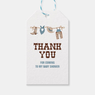 Rodeo Western Cowboy Baby Dusche Geschenkanhänger