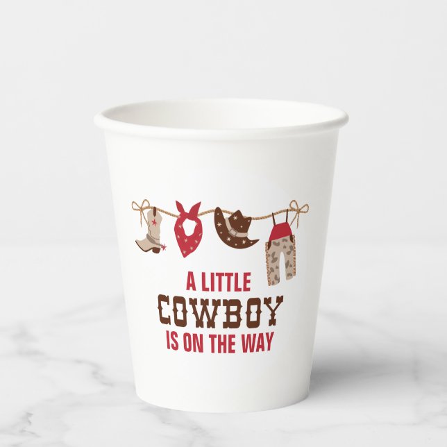 Rodeo Western Cowboy Baby Dusche Pappbecher (Vorderseite)