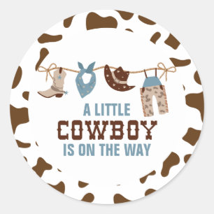 Rodeo Western Cowboy Babyparty Runder Aufkleber