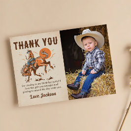 Rodeo Western Cowboy Birthday Foto Danke Karte