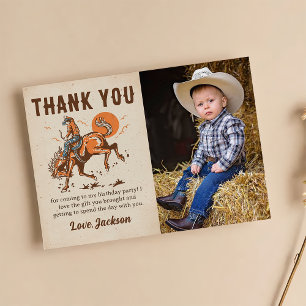 Rodeo Western Cowboy Carte de remerciements photo