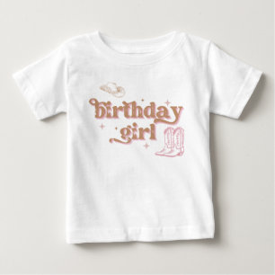 Rodeo Western Pink Cowgirl Birthday Baby T-shirt