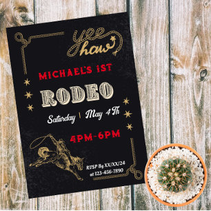 Rodeo Western Reiten Cowboy Geburtstag Einladung