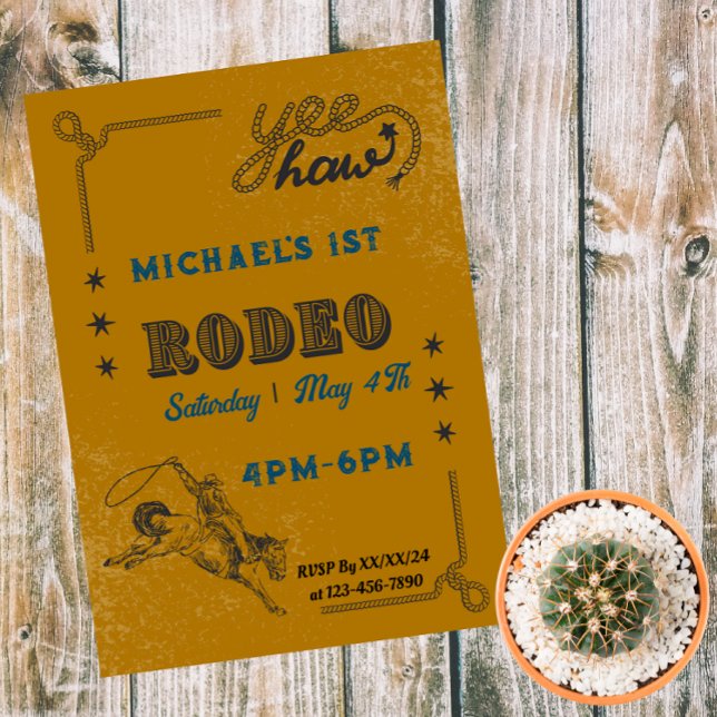 Rodeo Western Riding Cowboy Birthday Einladung (Von Creator hochgeladen)