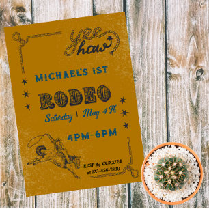 Rodeo Western Riding Cowboy Birthday Magneteinladung