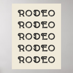 Rodeo Western Typografie Wall Art Ranch Kabine Zuh Poster