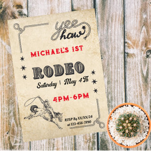 Rodeo Westernreiten Cowboy Rodeo Geburtstag Magneteinladung