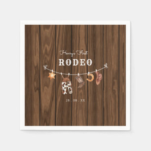 Rodeo Wild West rustikaler Western Cowboy Geburtst Serviette