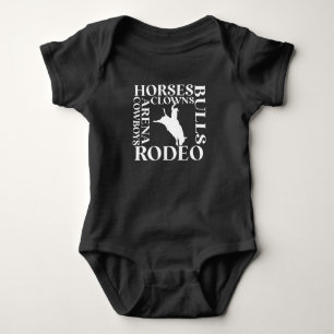 Rodeo Wörter mit Bullrider  Baby Strampler