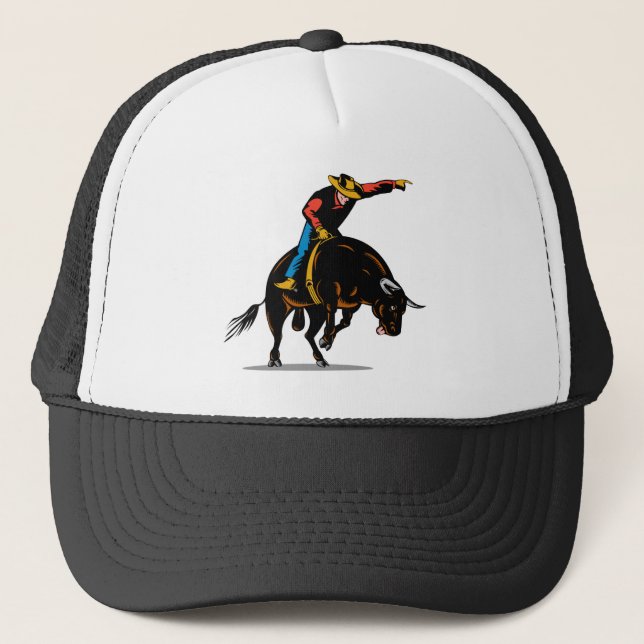 Rodeocowboy-Stierreiten Truckerkappe (Vorderseite)