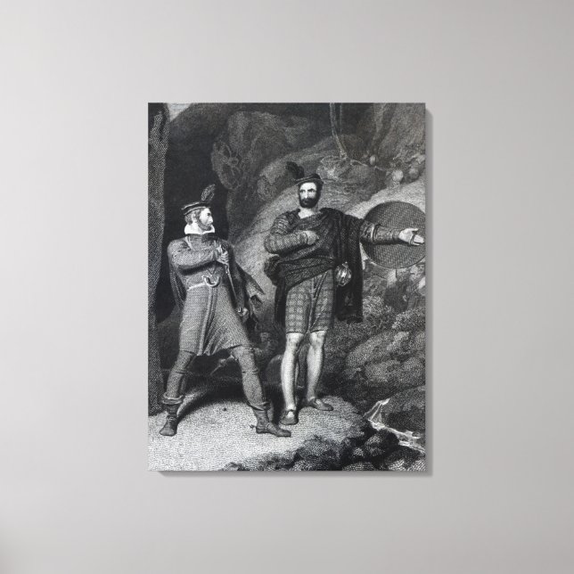 Roderick Dhu und Clansman Leinwanddruck (Vorderseite)