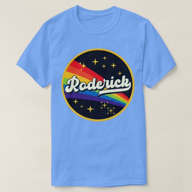 Roderick Rainbow in Space Vintag Style T-Shirt (Design vorne)