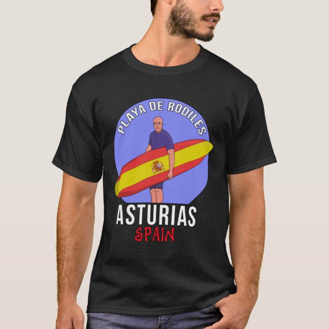 Rodiles Beach Asturias Spanien T-Shirt (Vorderseite)