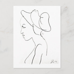 Rodney Artiles croquis d'une carte postale de femm