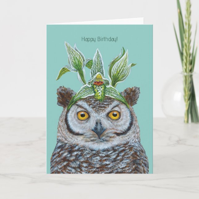 Rodrigo la carte d'anniversaire du hibou (Devant)