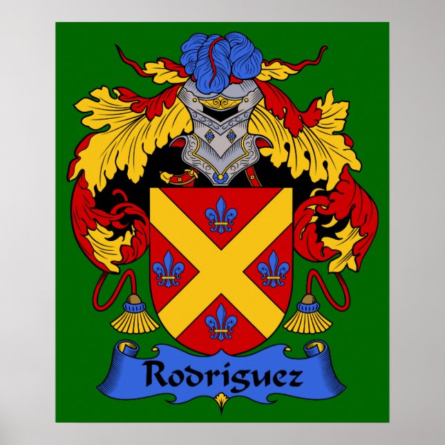 Rodriguez Coat of Arms Heraldic Print Poster (Vorne)