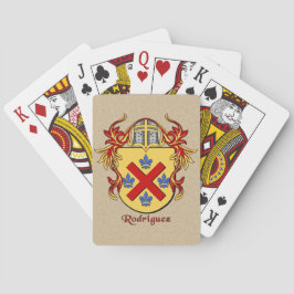 Rodriguez Heraldic Shield mit Mantling Spielkarten