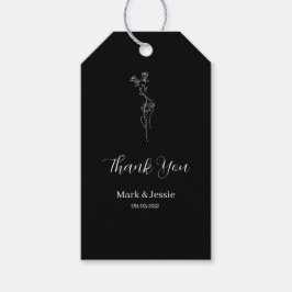 ROE Black & White Simple Wedding Geschenkanhänger