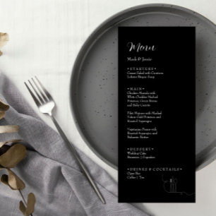 ROE Black & White Simple Weight Dinner Menu