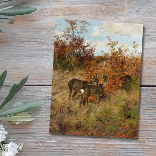 Roe Dee mit Herbst lässt Vintage Tierwelt zurück Postkarte