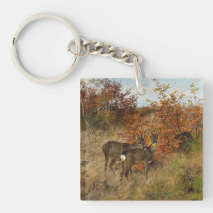 Roe Dee mit Herbst lässt Vintage Tierwelt zurück Schlüsselanhänger