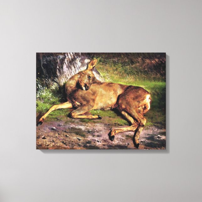 Roe Deer im Wald (von Rosa Bonheur) Leinwanddruck (Vorderseite)