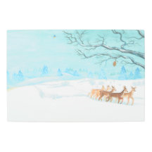 Roe Deer schneebedeckte Winterlandschaft