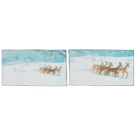 Roe Deers im Winter Kissenbezug
