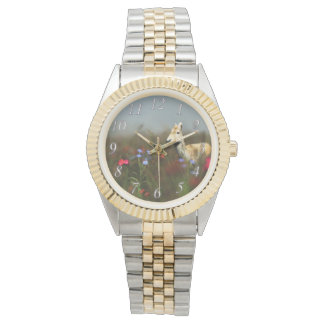 Roe in einer Wiesenschau Armbanduhr