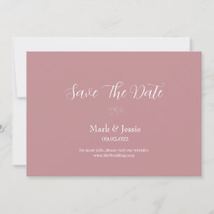 ROE Pink & White Simple Wedding Save The Date