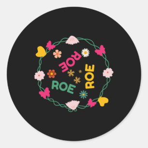 Roe Roe Roe Floral Look Runder Aufkleber