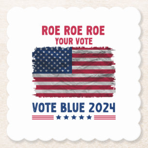 Roe Roe Roe Ihre Stimme Vote Blue 2024 Geschenk Untersetzer