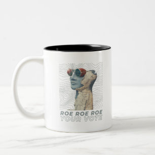 Roe Roe Roe Your Abstimmung Zweifarbige Tasse