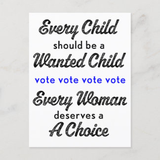 Roe v. Wade Pro Choice Postkarte