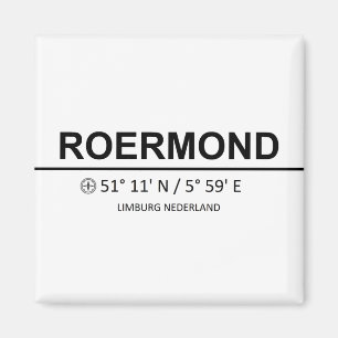 Roermond-Koordinaten - Roermond Coordinaten Magnet