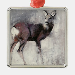 Rogen-Damhirschkuh 2000 Silbernes Ornament