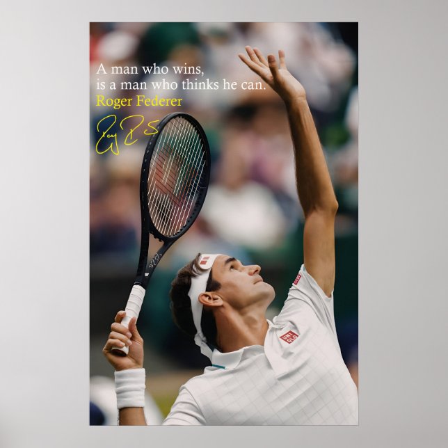 Roger Federer Poster  Tennis Motivationskunst (Vorne)