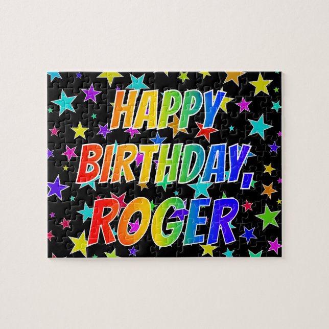 "ROGER" First Name, Fun "HAPPY BIRTHDAY" (Horizontal)