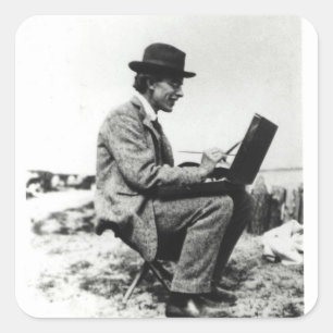 Roger-Fischrogen Quadratischer Aufkleber