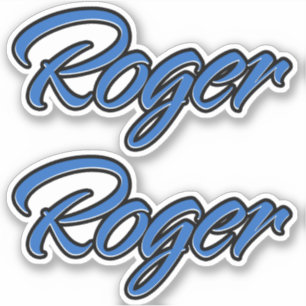 Roger Name blue Aufkleber Sticker Stickerset