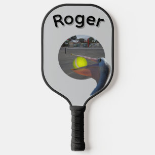 Roger Name Mit Ball Fang Pelikan, Pickleball Schläger