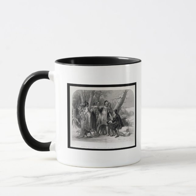 Roger Williams geschützt durch das Narragansetts Tasse (Links)