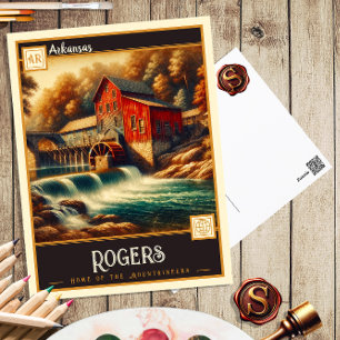 Rogers, Arkansas Vintage Postkarte