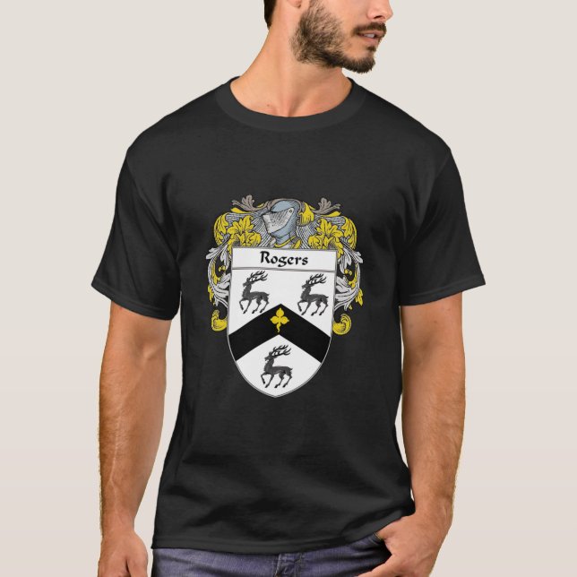 Rogers Coat of Arms Rogers Familienwappen T-Shirt (Vorderseite)