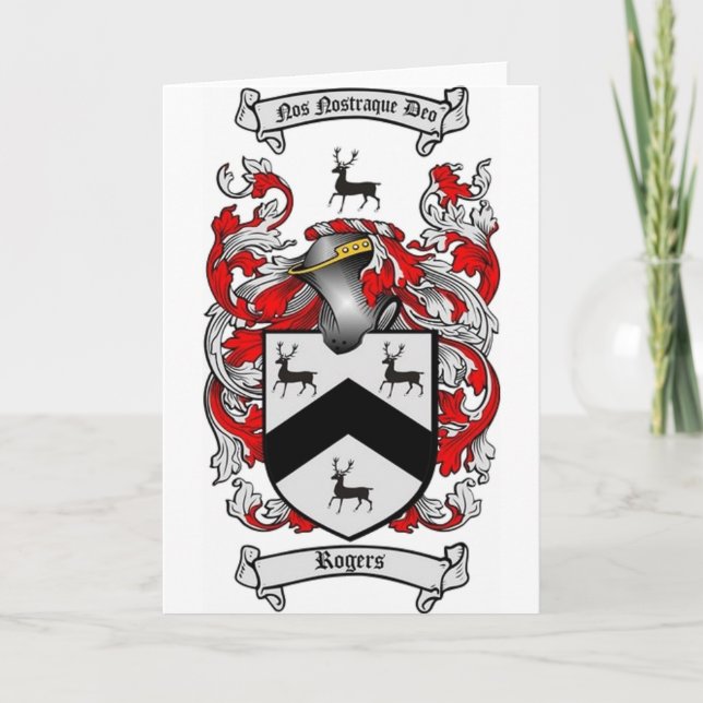 ROGERS FAMILIENWAPPEN KARTE (Vorderseite)