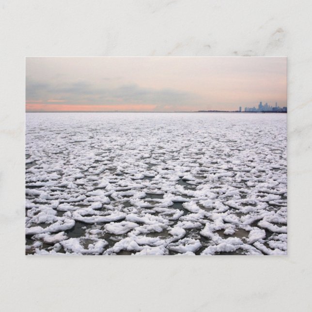 Rogers Park Blick auf den Michigansee im Winter Postkarte (Vorderseite)