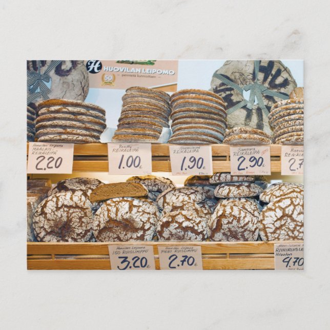 Roggenbrot in der Hakaniemi Markthalle Postkarte (Vorderseite)