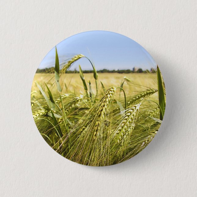 Roggenkorn Botanische Natur Button (Vorderseite)