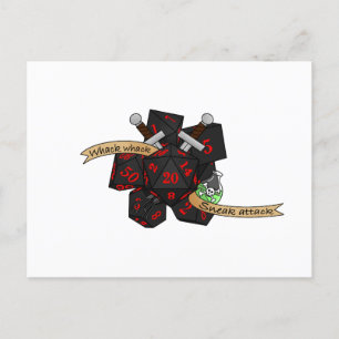 Rogue Dice Design Ankündigungspostkarte